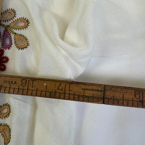 Anthropologie Meadow Rue Daphne 0 XS Embroidered Blouse Ivory Cottage Boho - Picture 14 of 14